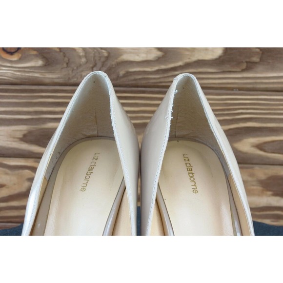 Liz Claiborne Size 9.5 M Beige Open Toe Pump Synthetic Women F17976‎ - Picture 3 of 8